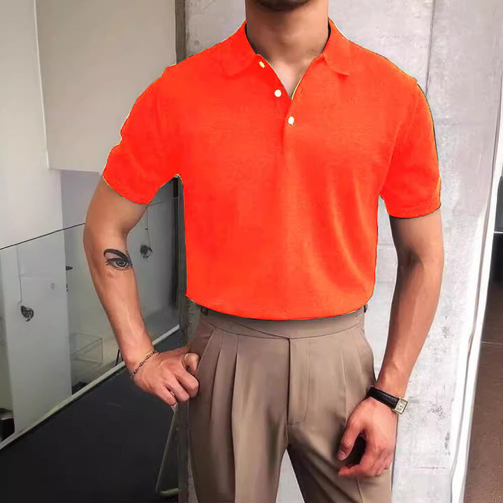 Men's nano Premium fine knit polo shirt with open shirt collar and subtle button placket Mune Fashion