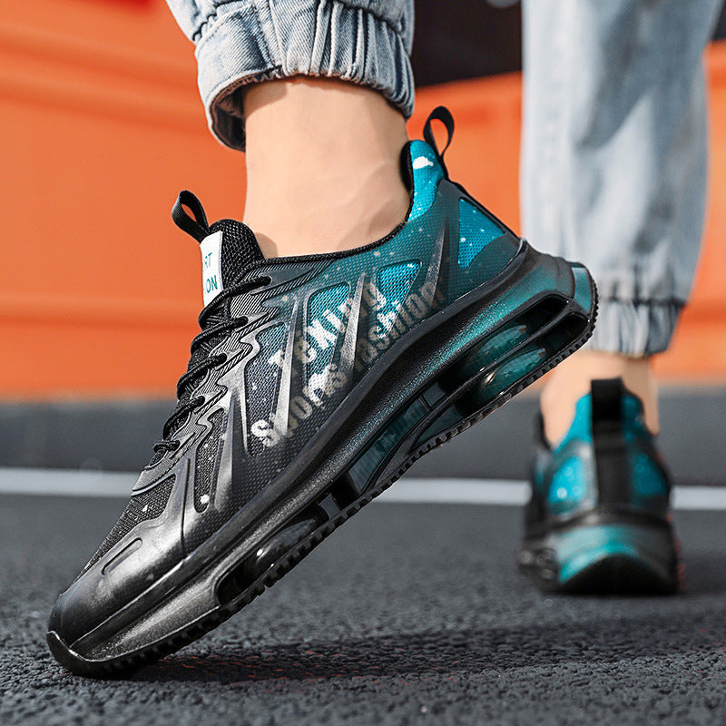 Unisex futuristic air-cushioned sneakers with transparent TPU upper material and visible hollow core platform sole Mune Fashion