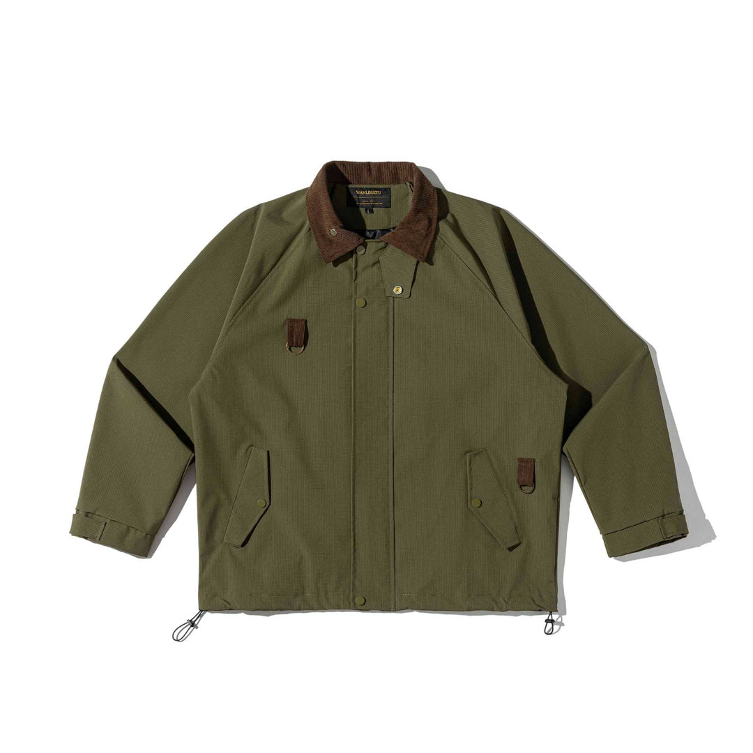 Men's field jacket in parka style with cord collar and utility details Mune Fashion