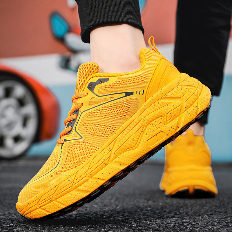 Unisex cushioned platform sneaker with breathable knit upper and padded hollow chamber sole Mune Fashion