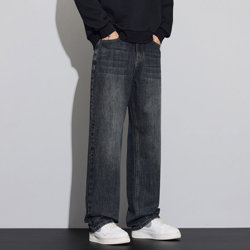 Men's Loose Denim Jeans in Vintage Look with Low Rise and Casual Fit Mune Fashion