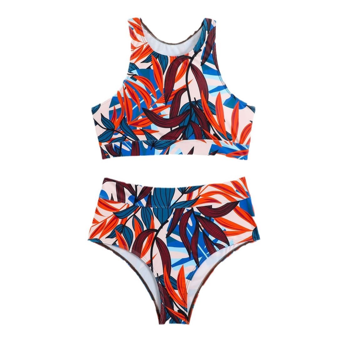 Women's Sports Bikini Set with High Waist and Racerback Mune Fashion