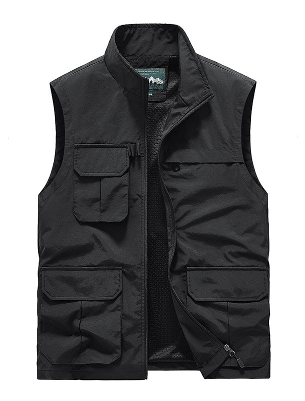 Men's Lightweight Travel Utility Vest with Mesh Lining and Multiple Pockets Mune Fashion