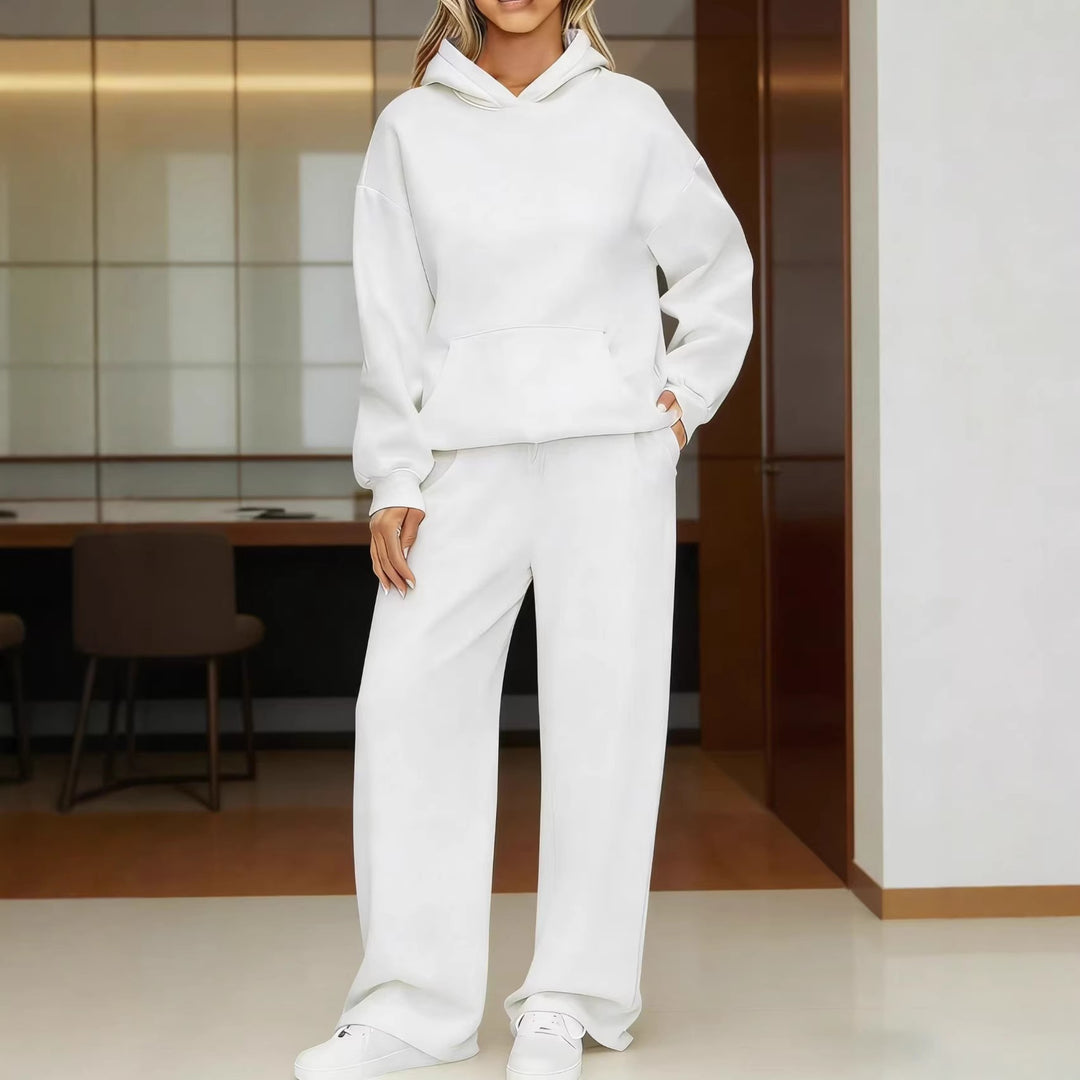 Women's cozy oversized hoodie and wide jogger pants set Mune Fashion