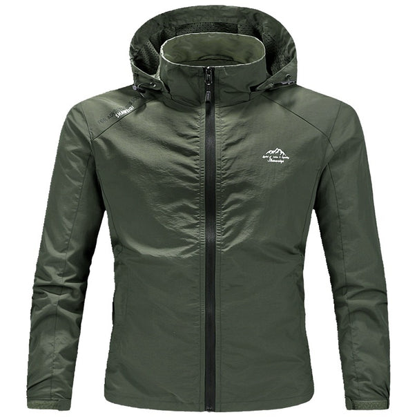 Men's ultralight packable outdoor jacket with high collar, hood, and breathable mesh lining Mune Fashion