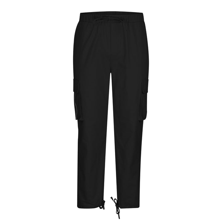 Women's casual cargo pants with elastic drawstring waistband, flap pockets, and adjustable ankle ties Mune Fashion