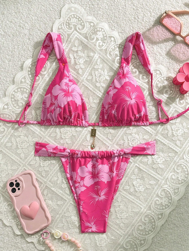 Women's triangle bikini with playful pattern mix Mune Fashion