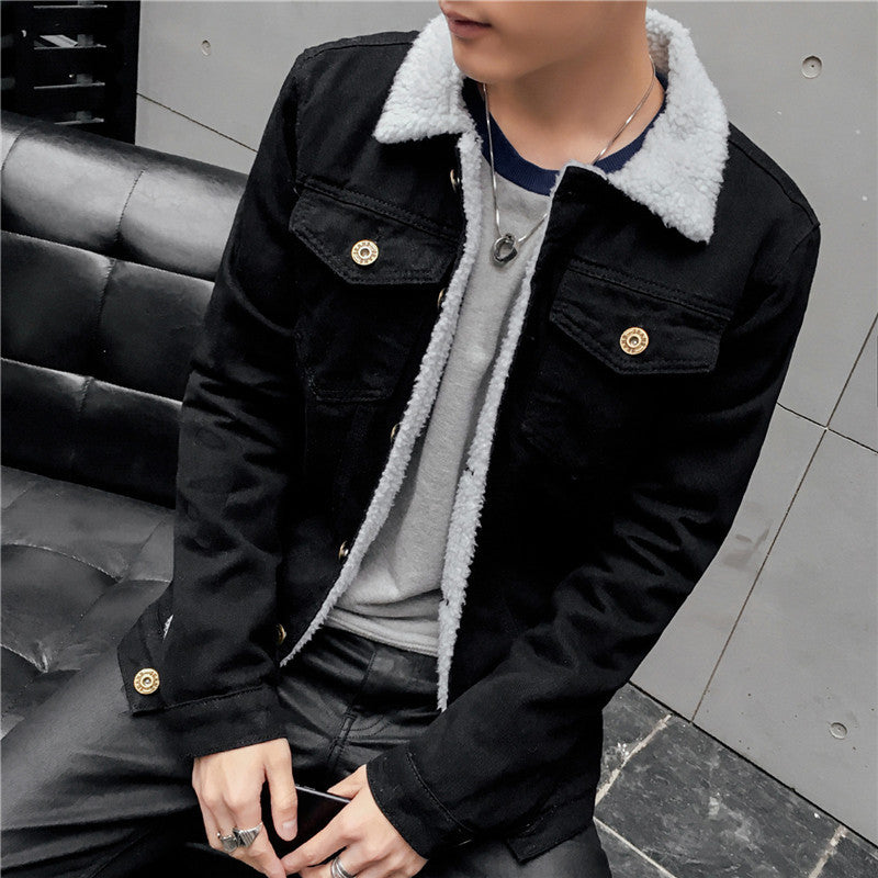 Men's Fashionable Denim Jacket with Fleece Lining Mune Fashion