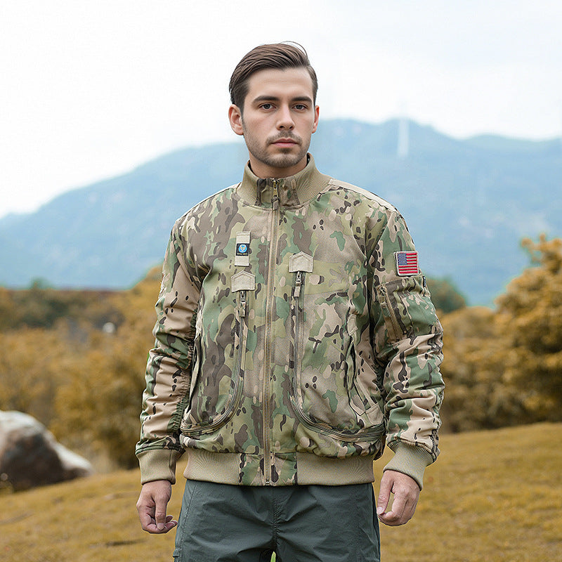 Men's Stylish Bomber Jacket with Insulating Inner Lining and Practical Pockets Mune