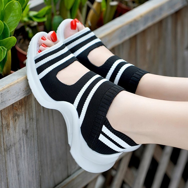 Women’s knitted sandals with ergonomic platform sole Mune Fashion