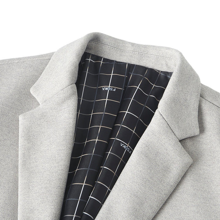 Men's Lightweight Casual Blazer with Three-Quarter Sleeves and Patch Pockets Mune Fashion