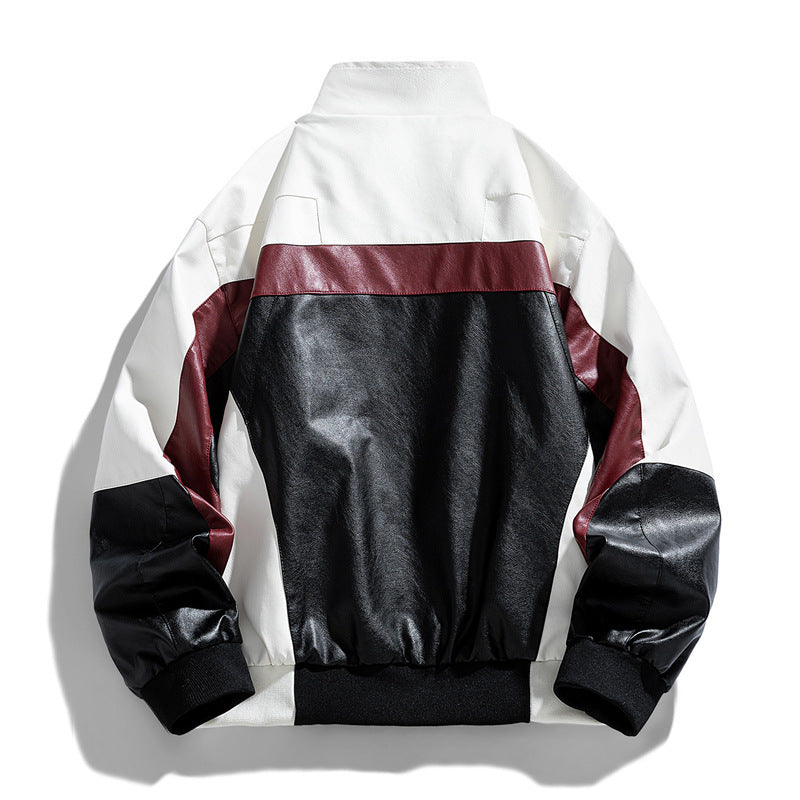 Women Trendy Biker Jacket in Color Block Style Mune Fashion
