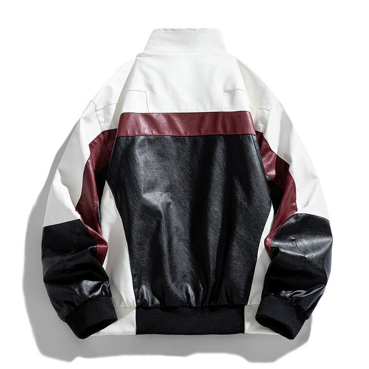 Women Trendy Biker Jacket in Color Block Style Mune Fashion