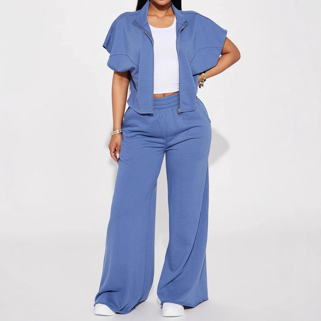 Women's wide high-waist palazzo lounge pants with double gathered comfort waistband and flowing wide-leg silhouette Mune Fashion