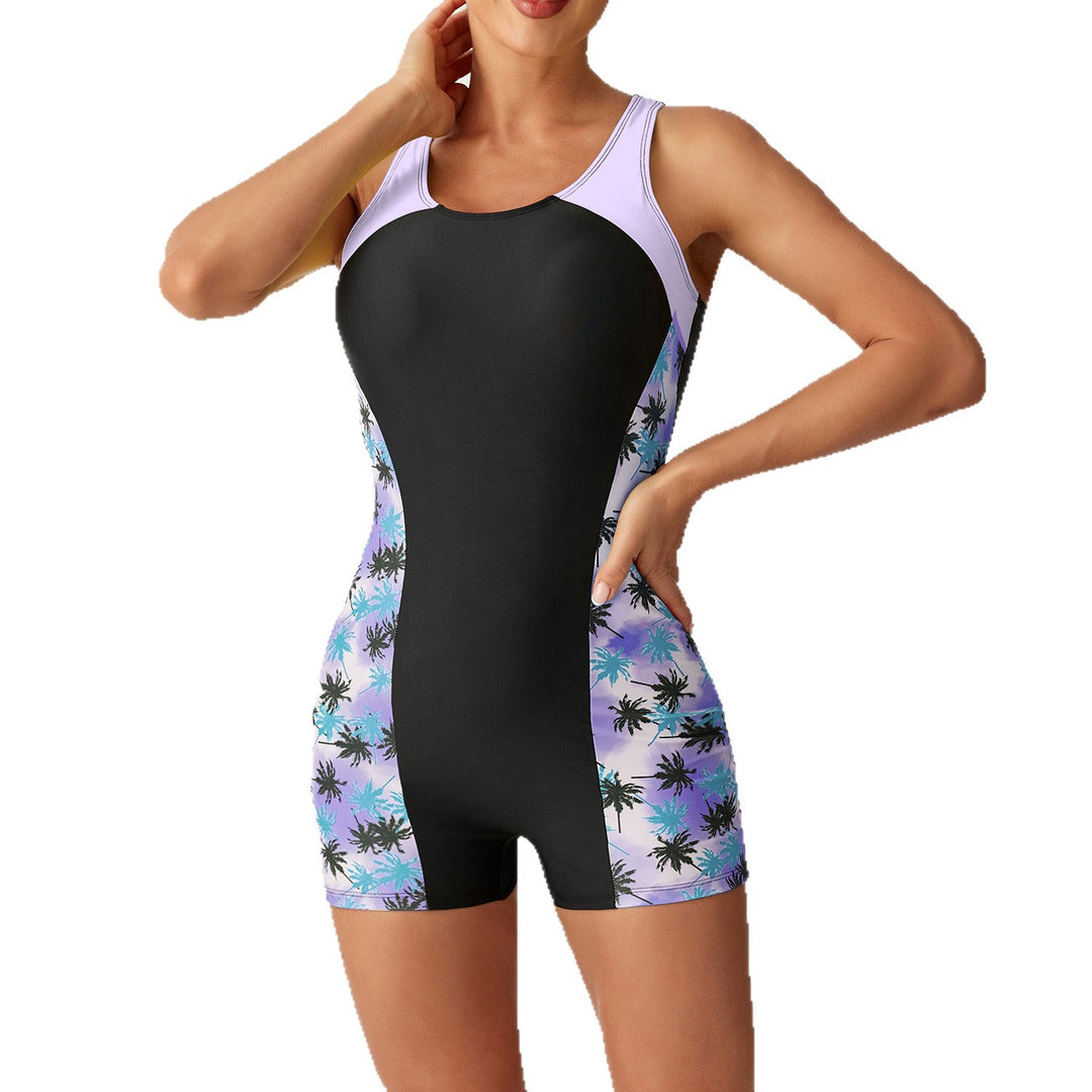 Women's Trendy Sports Swimsuit with High Neckline Mune Fashion