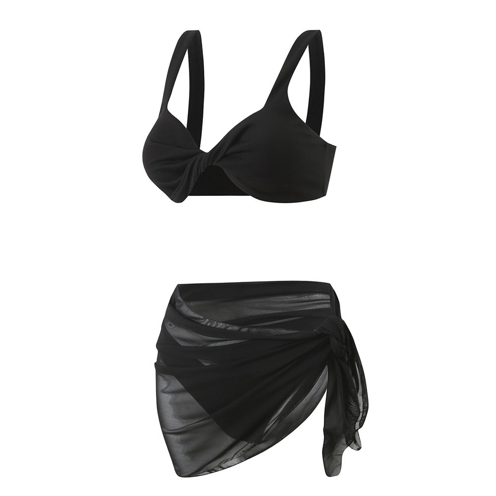 Women’s Bikini Set with Elegant Wrap Skirt Mune Fashion