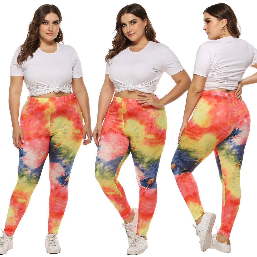 Women's colorful leggings with modern tie-dye pattern Mune Fashion