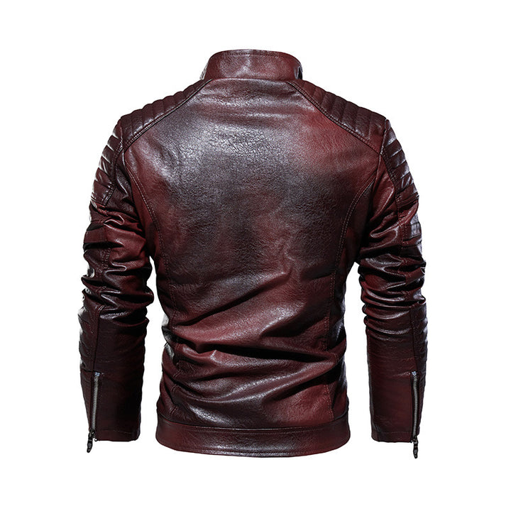 Men's leather jacket with multiple pockets Mune Fashion