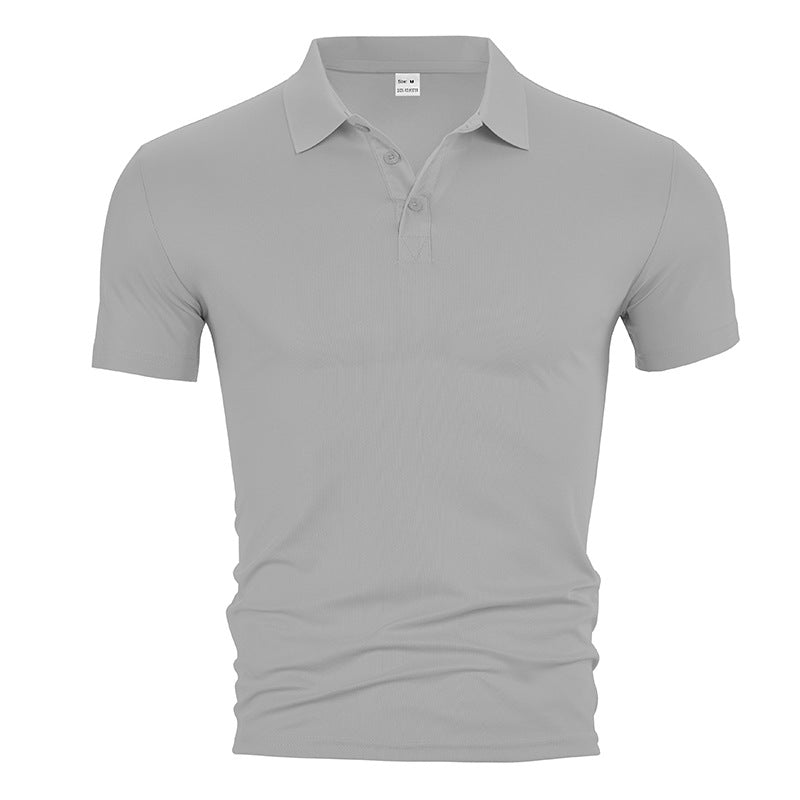 Men's fitted short-sleeve polo shirt made of stretchy jersey with shirt collar and short button placket Mune Fashion