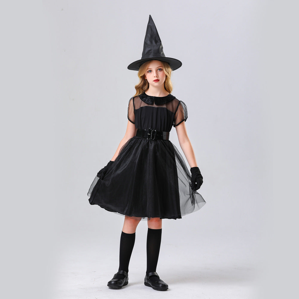 Girl Witch Costume with Tulle Skirt and Accessories Mune Fashion