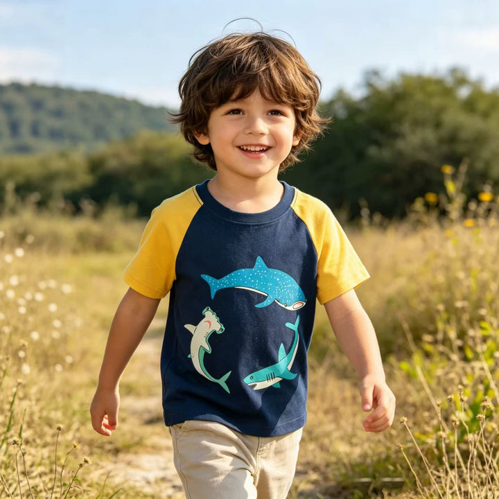 Boys T-shirt with luminous shark motif Mune Fashion