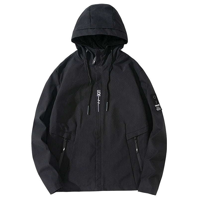 Men's Lightweight Water-Repellent Tech Hoodie Jacket with Hood, Zipper Pockets and Adjustable Hem Mune Fashion