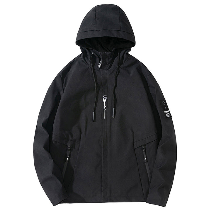 Men's Lightweight Water-Repellent Tech Hoodie Jacket with Hood, Zipper Pockets and Adjustable Hem Mune Fashion