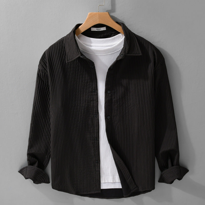 Men's Quilted Overshirt made of lightweight cotton structure with snap button placket Mune Fashion