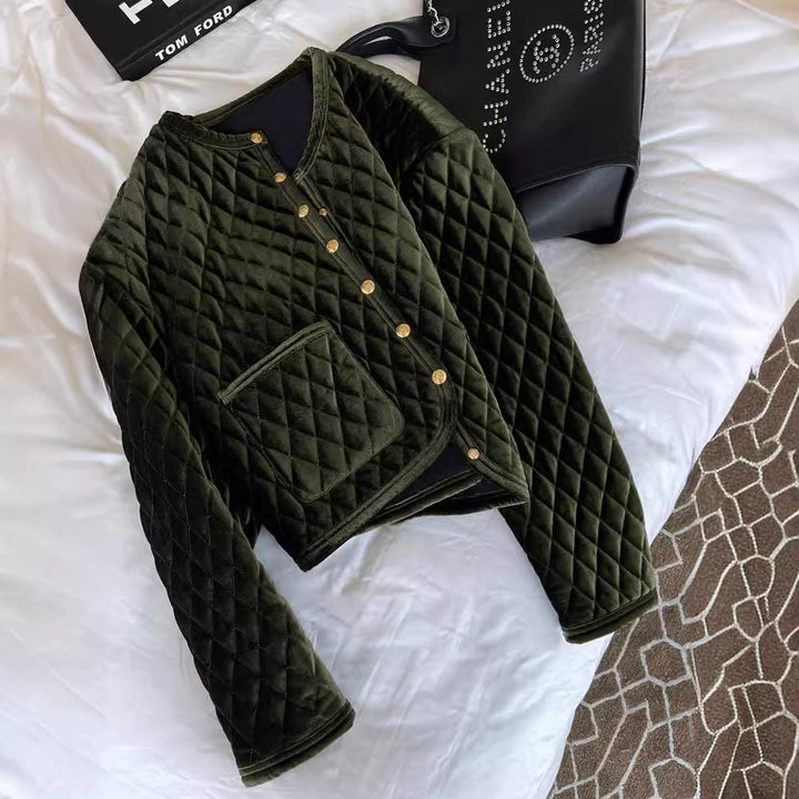 Women Patterned Quilted Jacket Mune Fashion