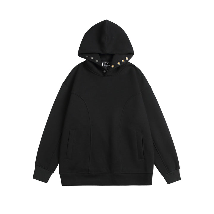 Unisex Oversize Hoodie with Snap Funnel and Seams Mune Fashion