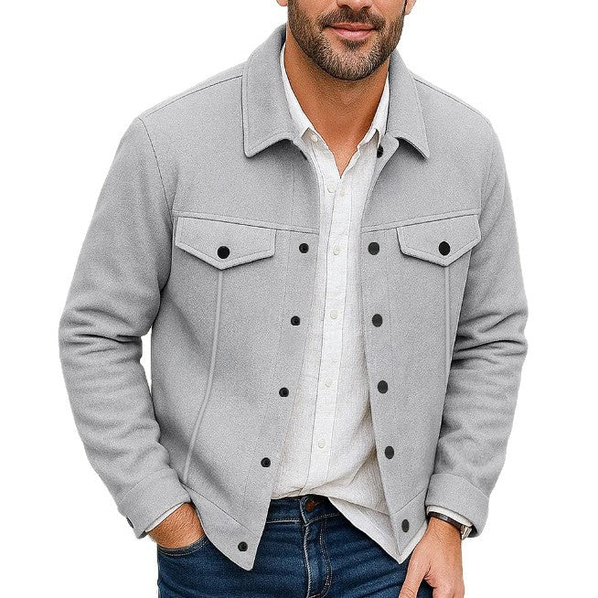 Men’s robust overshirt jacket made of wool blend with patch breast pockets Mune Fashion