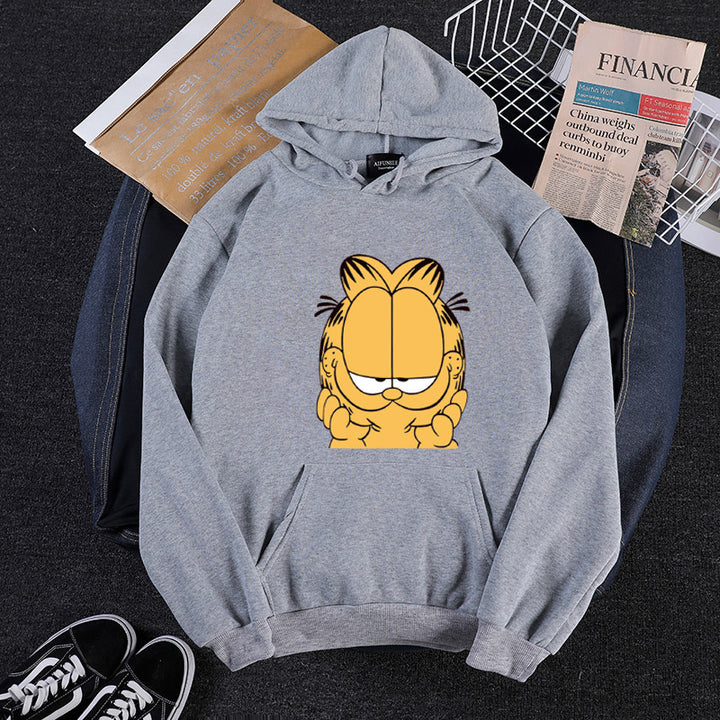Unisex hooded sweatshirt with large comic face print, soft fleece lining and kangaroo pocket Mune Fashion