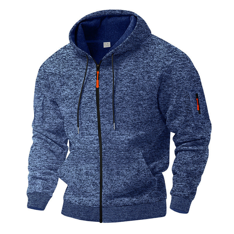 Men's casual hoodie jacket with full zipper and arm pocket Mune Fashion