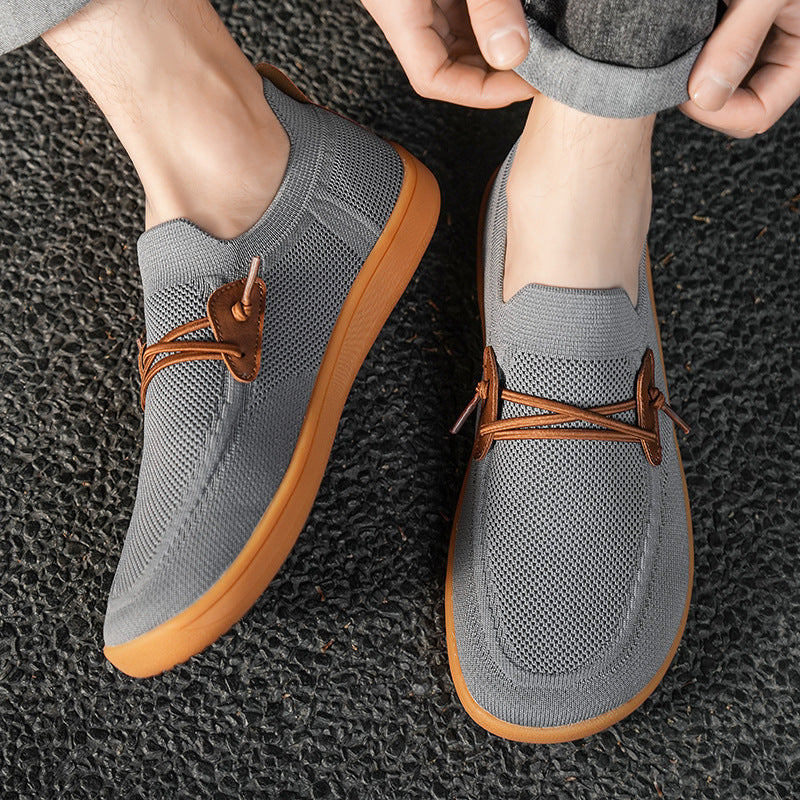 Men's breathable knit slip-on sneakers with elastic entry and cushioned lightweight sole Mune Fashion