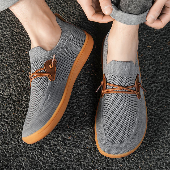 Men's breathable knit slip-on sneakers with elastic entry and cushioned lightweight sole Mune Fashion