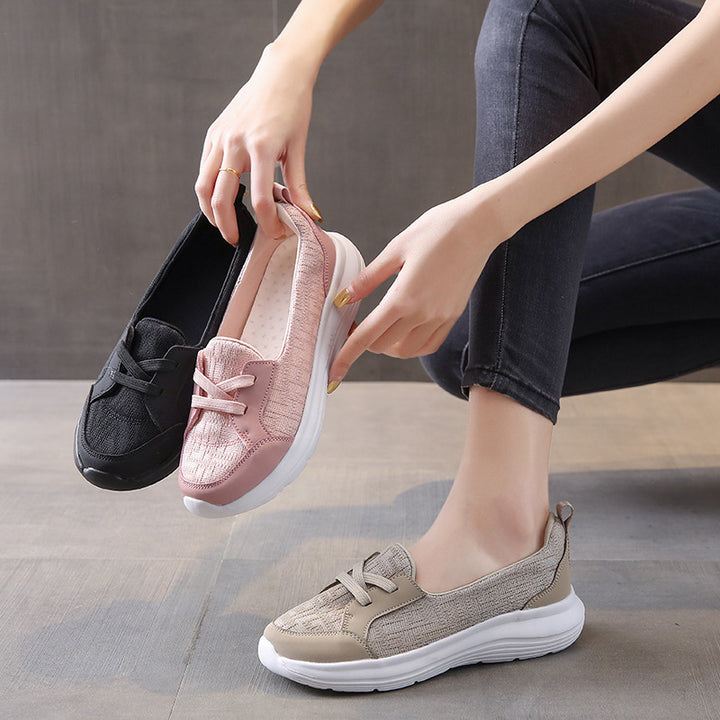 Women's light leisure shoe with breathable knitted upper and wedge sole Mune Fashion