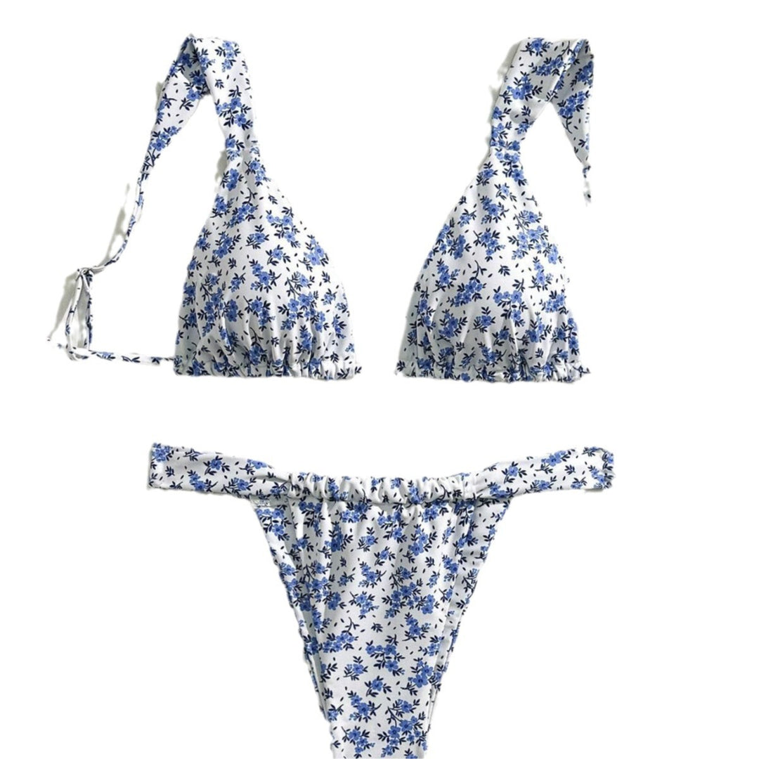 Women's triangle bikini with floral patterns and adjustable straps Mune Fashion