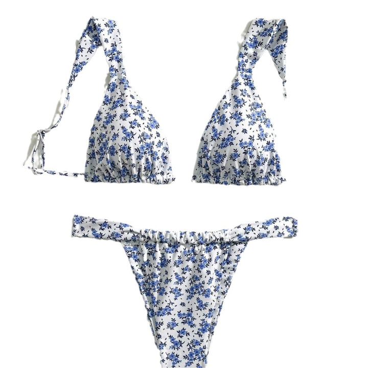 Women's triangle bikini with floral patterns and adjustable straps Mune Fashion