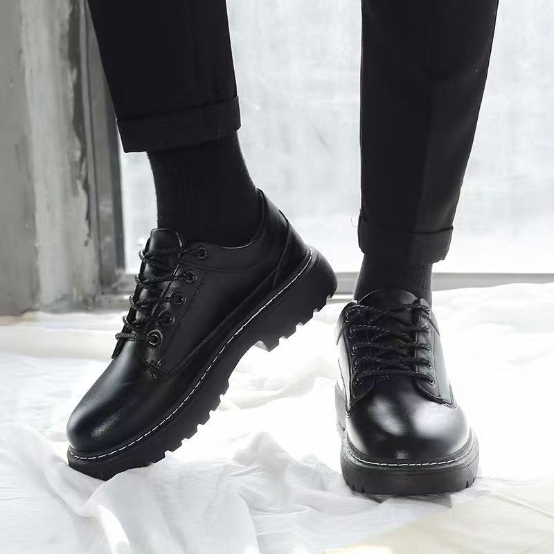 Men's Robust Platform Lace-Up Derby Style with Chunky Profil Sole and Visible Decorative Stitch Mune Fashion