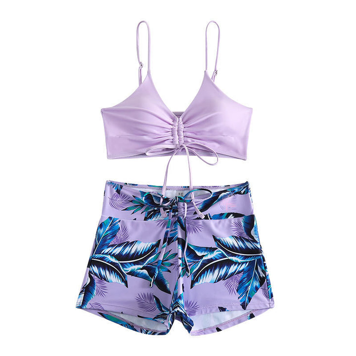 Women's bikini set with sophisticated ruffle details and floral pattern Mune Fashion