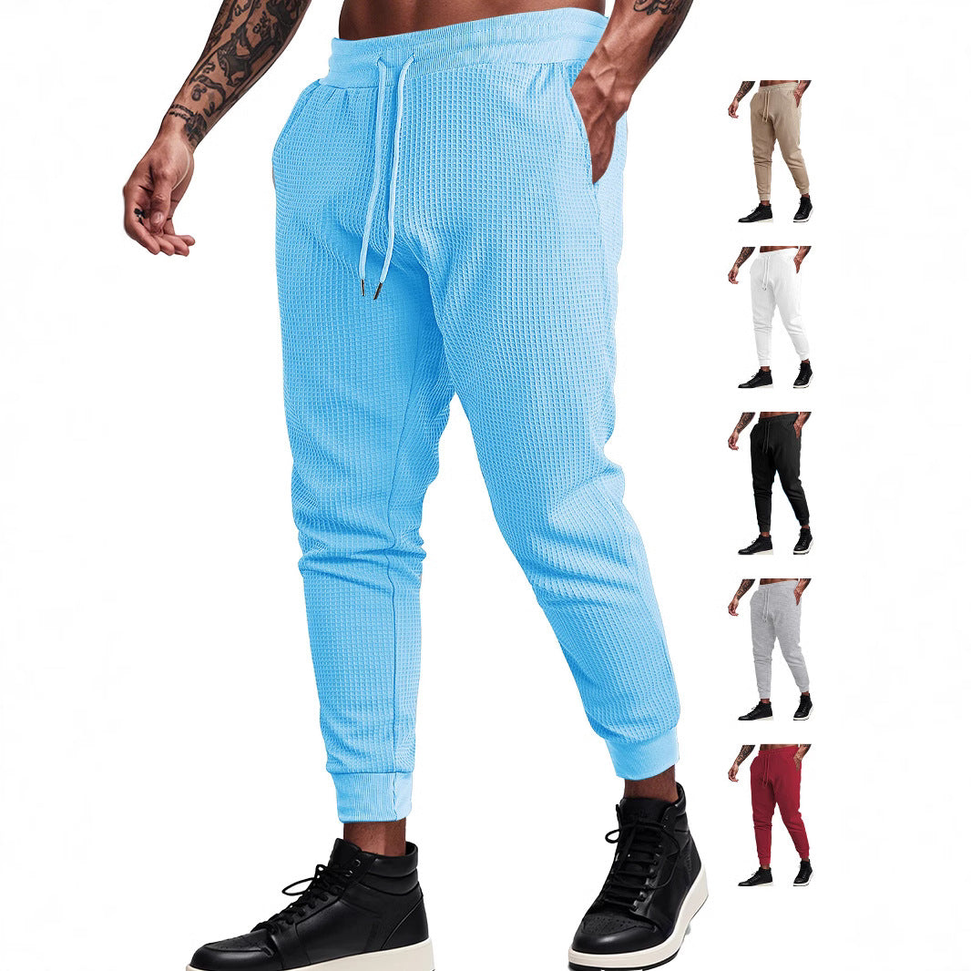Men's fine-structured jersey lounge pants tapered cut with drawstring waistband and ribbed leg openings Mune Fashion