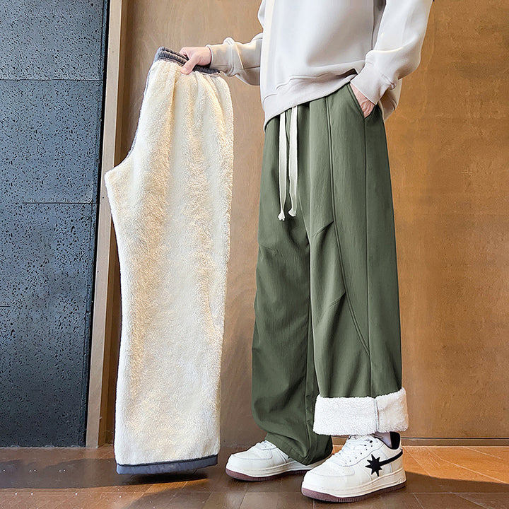 Women's Comfortable Fleece Pants with Wide Cut