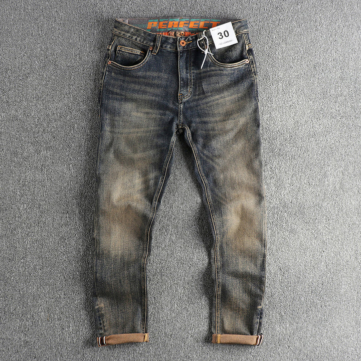 Men's Slim-Fit Jeans with Casual Used-Look Mune Fashion