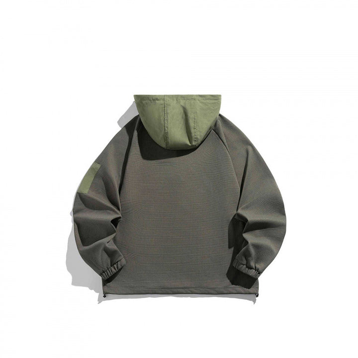 Unisex Technical Hoodie in Oversized Cut with Henley Placket, Patch Pocket and Drawstring Mune Fashion