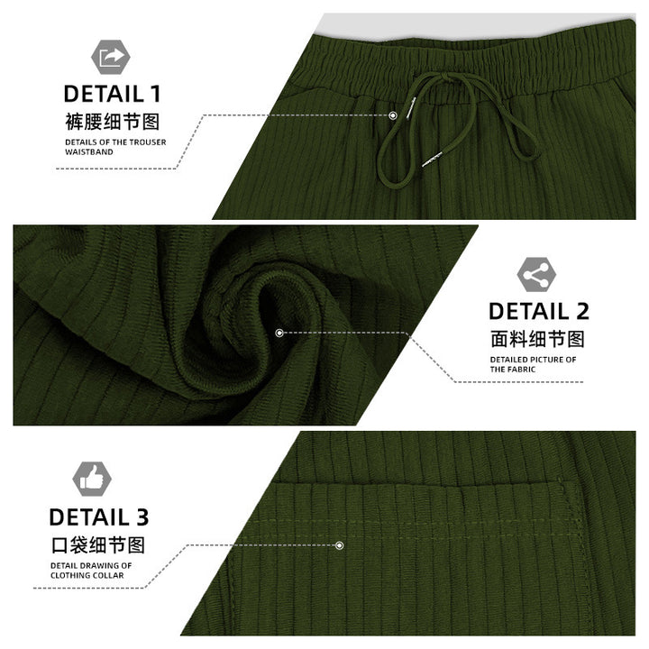 Men's ribbed comfort lounge pants with straight cut drawstring waist and deep side pockets Mune Fashion