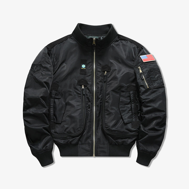 Men's Fashionable Bomber Jacket with Multiple Pockets Mune Fashion