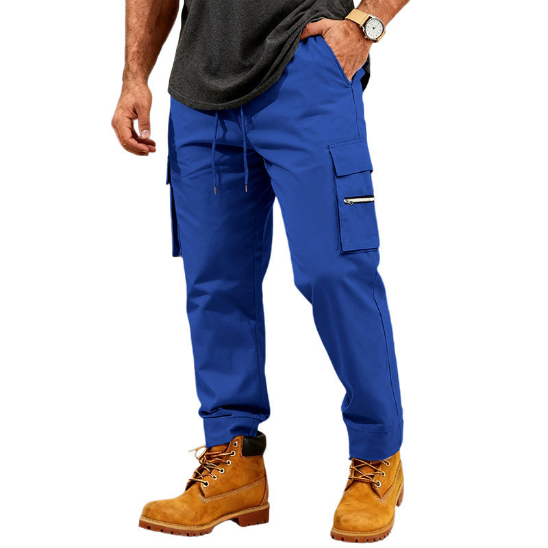 Men's Functional Cargo Jogging Pants with Drawstring, Zipper Pocket and Cuffs Mune Fashion