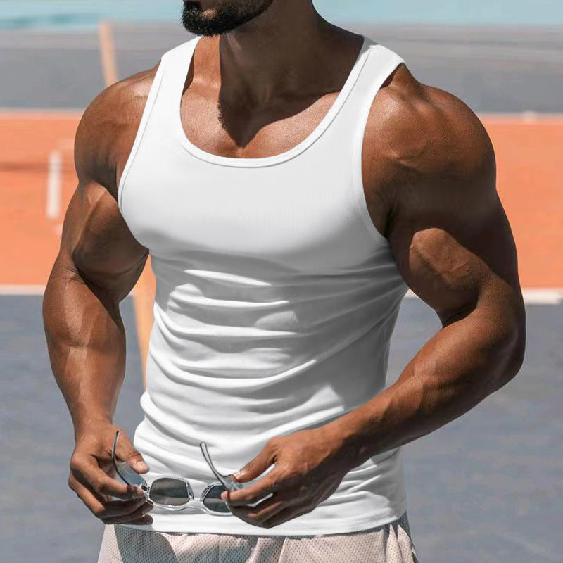 Men's tailored muscle shirt made of elastic cotton blend with round neckline Mune Fashion