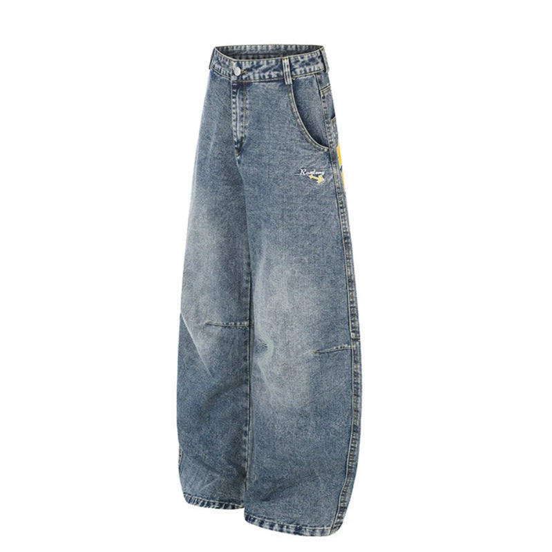 Women's Extra Wide High-Waist Palazzo Jeans with Embellished Back Pockets Mune Fashion