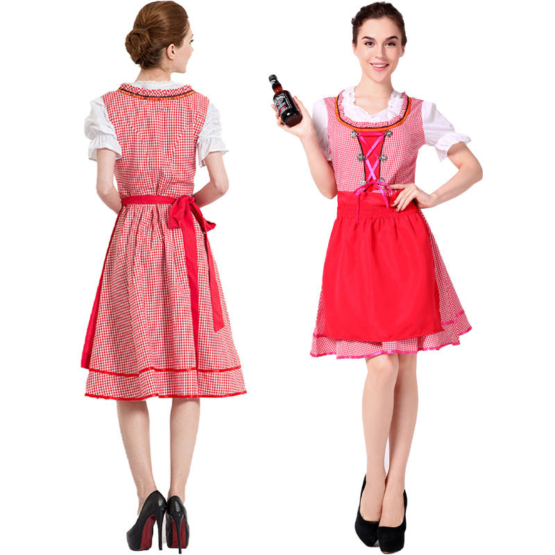 Women's vintage-style traditional dress with elastic waistband, adjustable lacing, and flattering flair skirt Mune Fashion